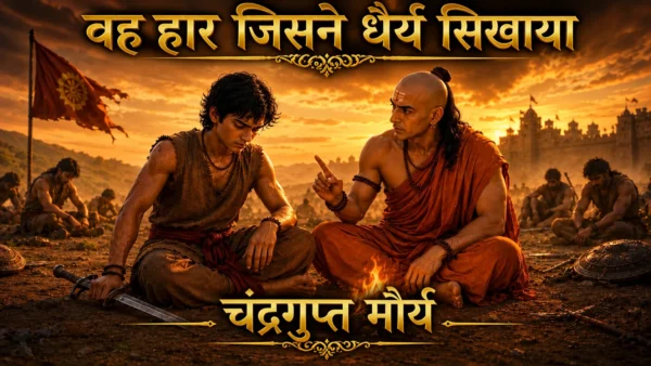 चंद्रगुप्त मौर्य की पहली हार – चाणक्य से धैर्य और रणनीति की सीख | भाग 14